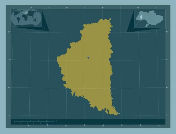 Ternopil 乌克兰地区 固体的颜色形状 角辅助位置图 — 图库照片