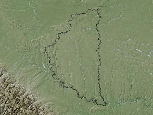 Ternopil Region Ukraine Elevation Map Colored Wiki Style Lakes Rivers — Stock Photo, Image
