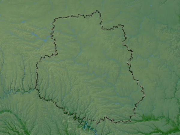 Vinnytsya Regione Dell Ucraina Mappa Elevazione Colorata Con Laghi Fiumi — Foto Stock