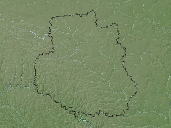 Vinnytsya Región Ucrania Mapa Elevación Coloreado Estilo Wiki Con Lagos —  Fotos de Stock