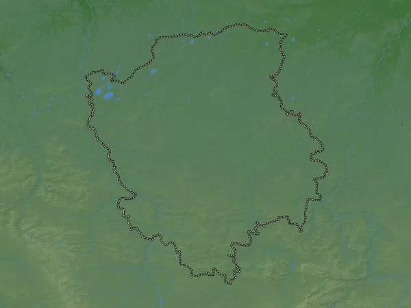 Volyn Regione Dell Ucraina Mappa Elevazione Colorata Con Laghi Fiumi — Foto Stock