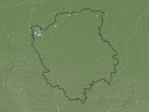 Volyn Regione Dell Ucraina Mappa Dell Elevazione Colorata Stile Wiki — Foto Stock