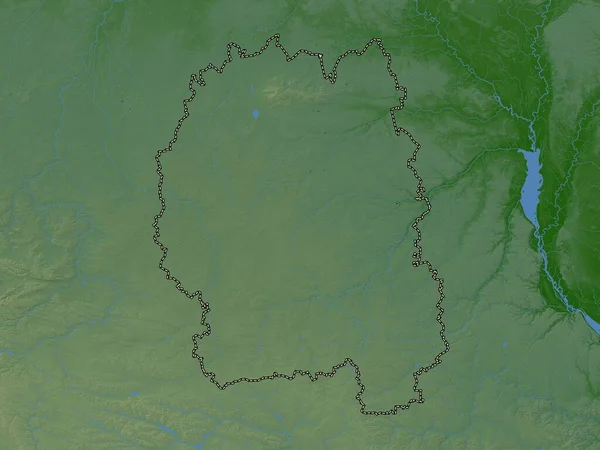 Zhytomyr Region Ukraine Colored Elevation Map Lakes Rivers — Stock Photo, Image