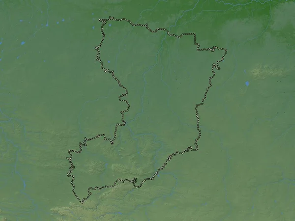 Rivne Região Ucrânia Mapa Elevação Colorido Com Lagos Rios — Fotografia de Stock