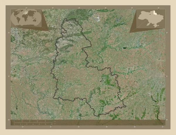 Sumy Regione Dell Ucraina Mappa Satellitare Alta Risoluzione Mappa Della — Foto Stock