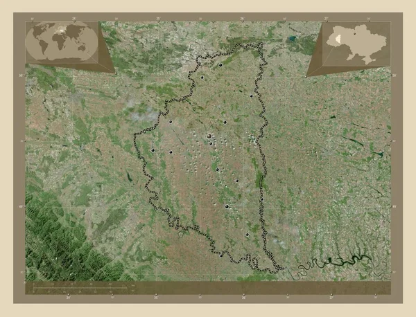 Ternopil Region Der Ukraine Hochauflösende Satellitenkarte Standorte Der Wichtigsten Städte — Stockfoto