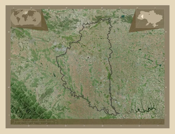 Ternopil Regio Van Oekraïne Satellietkaart Met Hoge Resolutie Hulplocatiekaarten Hoek — Stockfoto