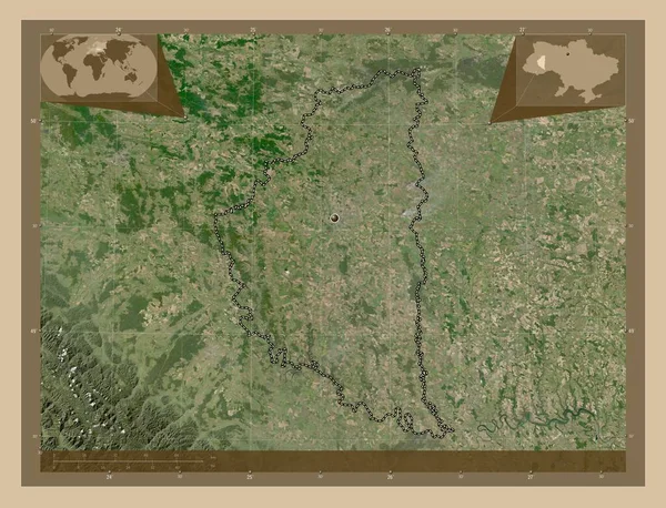 Ternopil Ukrayna Bölgesi Düşük Çözünürlüklü Uydu Köşedeki Yedek Konum Haritaları — Stok fotoğraf