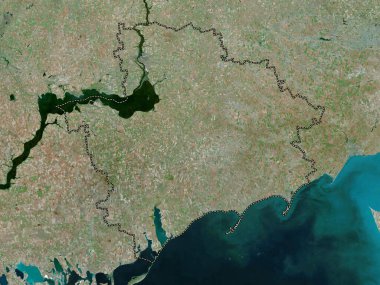 Zaporizhzhya, Ukrayna bölgesi. Yüksek çözünürlüklü uydu haritası