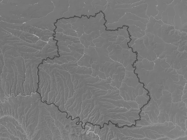 Vinnytsya Περιοχή Της Ουκρανίας Υψόμετρο Γκρι Χάρτη Λίμνες Και Ποτάμια — Φωτογραφία Αρχείου