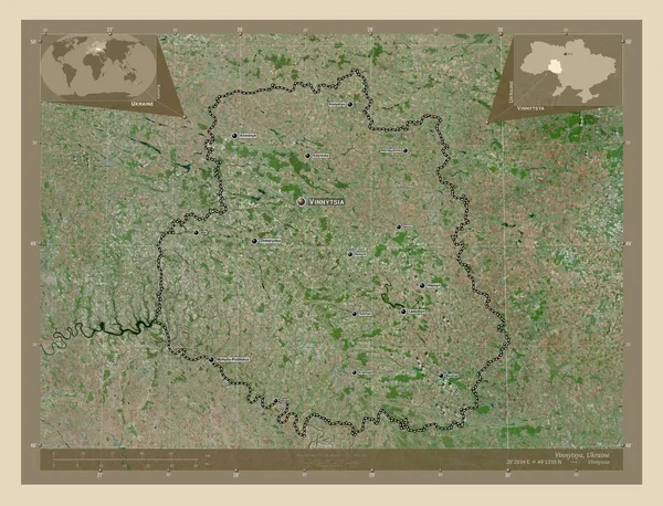 Vinnytsya Regio Van Oekraïne Satellietkaart Met Hoge Resolutie Locaties Namen — Stockfoto