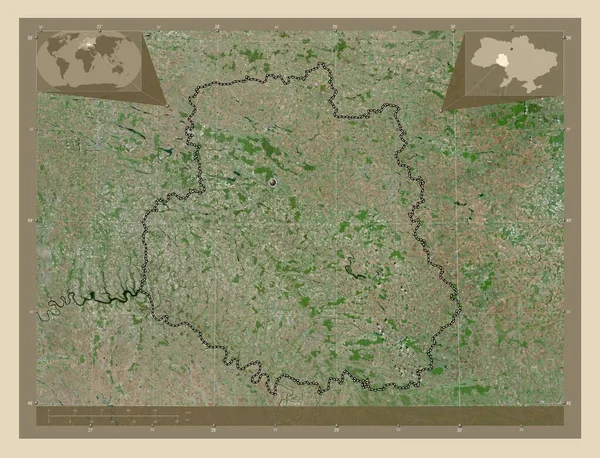 Winnica Obwód Ukraiński Mapa Satelity Wysokiej Rozdzielczości Pomocnicze Mapy Położenia — Zdjęcie stockowe