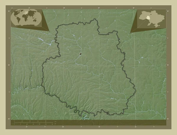 Vinnytsya Região Ucrânia Mapa Elevação Colorido Estilo Wiki Com Lagos — Fotografia de Stock
