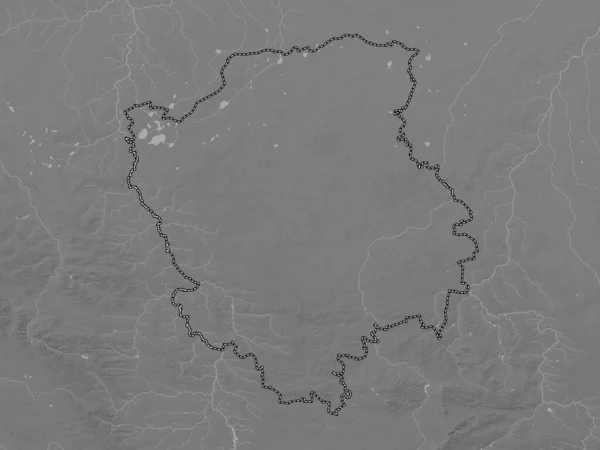 Volyn Region Ukraine Grayscale Elevation Map Lakes Rivers — Stock Photo, Image