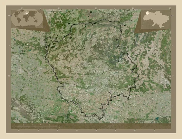 Wołyń Obwód Ukraiński Mapa Satelity Wysokiej Rozdzielczości Pomocnicze Mapy Położenia — Zdjęcie stockowe