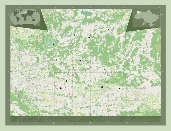 Wolyn Region Der Ukraine Open Street Map Standorte Der Wichtigsten — Stockfoto