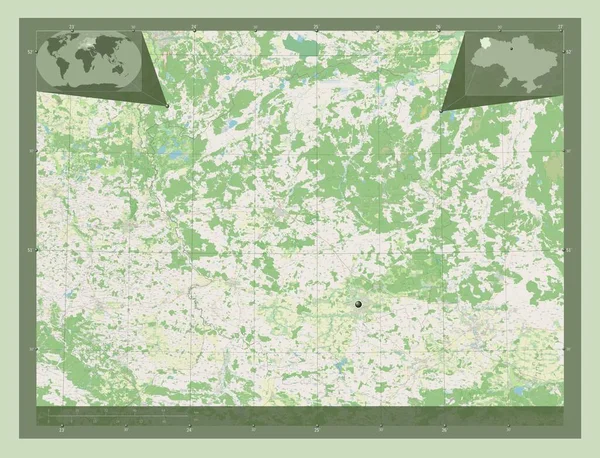 Volyn Regione Dell Ucraina Mappa Stradale Aperta Mappa Della Posizione — Foto Stock