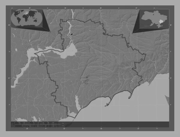 Saporischschschja Region Der Ukraine Karte Mit Seen Und Flüssen Auf — Stockfoto