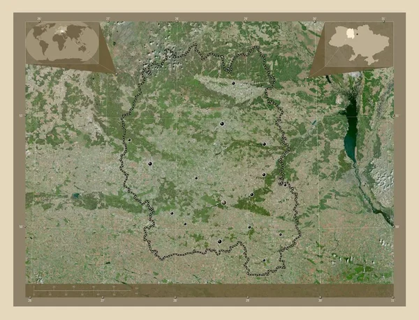 Zhytomyr Region Der Ukraine Hochauflösende Satellitenkarte Standorte Der Wichtigsten Städte — Stockfoto