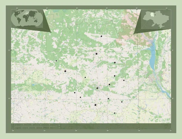 Zhytomyr Región Ucrania Open Street Map Ubicaciones Las Principales Ciudades —  Fotos de Stock