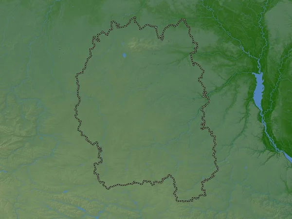 Zhytomyr Ukrayna Bölgesi Gölleri Nehirleri Olan Renkli Yükseklik Haritası — Stok fotoğraf