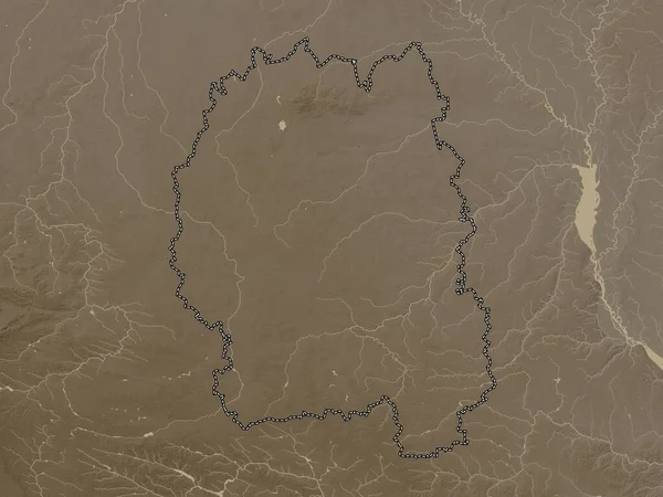 Zhytomyr Ukrayna Bölgesi Yükseklik Haritası Sepya Tonlarında Göller Nehirlerle Renklendirilmiş — Stok fotoğraf