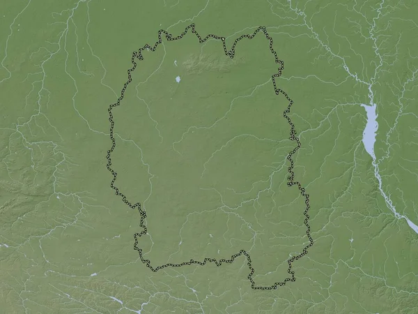 Zhytomyr Región Ucrania Mapa Elevación Coloreado Estilo Wiki Con Lagos —  Fotos de Stock
