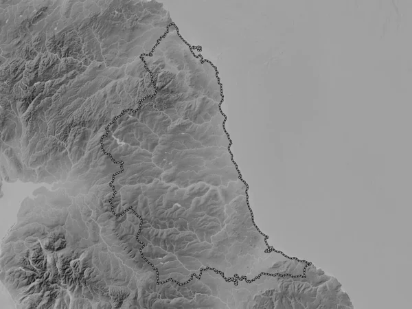 Северо Восток Регион Великобритании Карта Высот Оттенках Серого Озерами Реками — стоковое фото