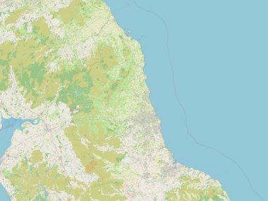 Kuzey Doğu, Birleşik Krallık bölgesi. Açık Sokak Haritası