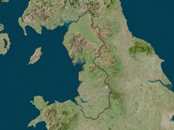 Noroeste Región Del Reino Unido Mapa Satélite Alta Resolución — Foto de Stock