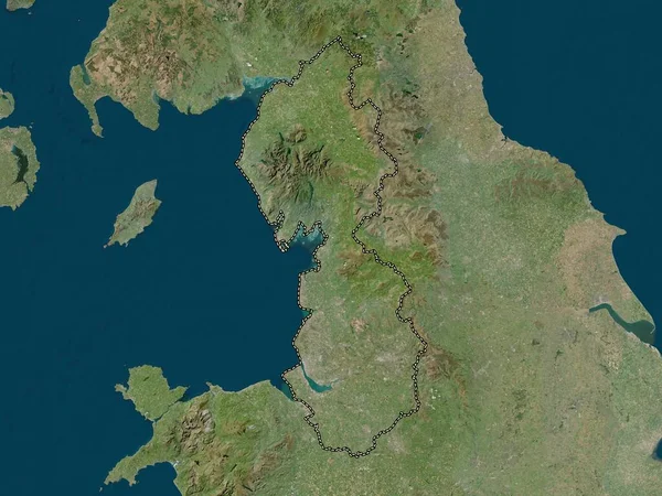 Noroeste Región Del Reino Unido Mapa Satelital Baja Resolución — Foto de Stock
