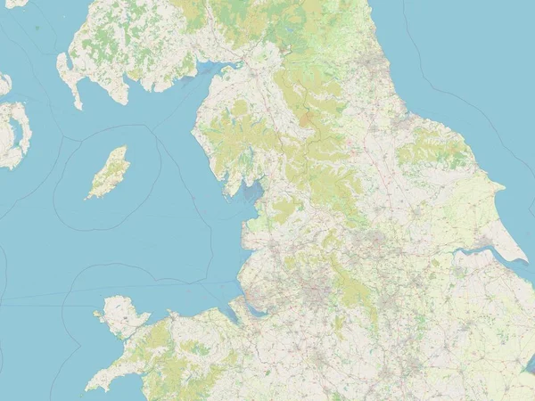 Noroeste Região Reino Unido Abrir Mapa Ruas — Fotografia de Stock