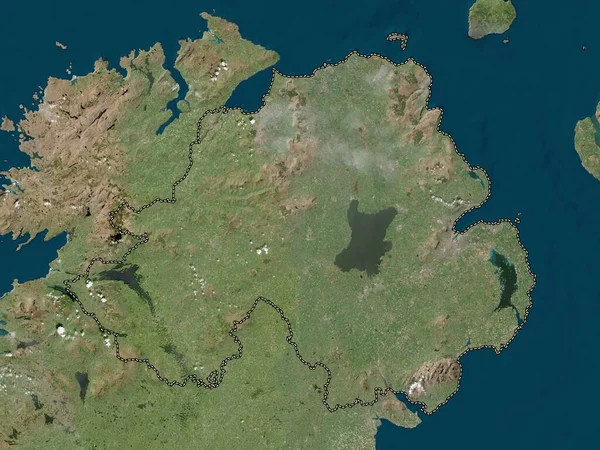 Irlandia Północna Region Zjednoczonego Królestwa Mapa Satelitarna Niskiej Rozdzielczości — Zdjęcie stockowe