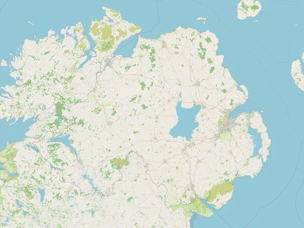 Kuzey Rlanda Birleşik Krallık Bölgesi Açık Sokak Haritası — Stok fotoğraf