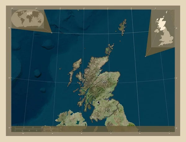 Шотландія Регіон Великої Британії Супутникова Карта Високої Роздільної Здатності Розташування — стокове фото