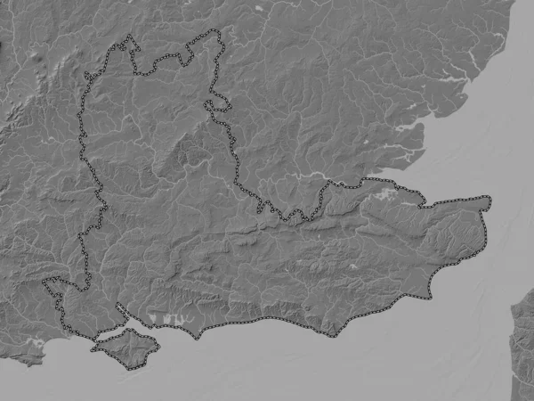 Südosten Region Von Großbritannien Karte Mit Seen Und Flüssen Auf — Stockfoto