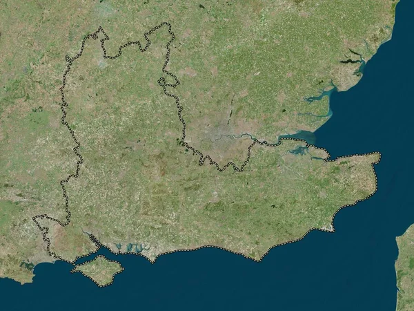 Dél Kelet Egyesült Királyság Régiója Nagyfelbontású Műholdas Térkép — Stock Fotó