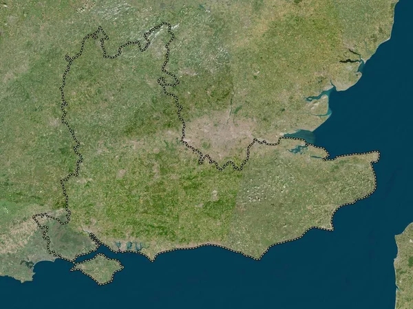 Sureste Región Del Reino Unido Mapa Satelital Baja Resolución — Foto de Stock