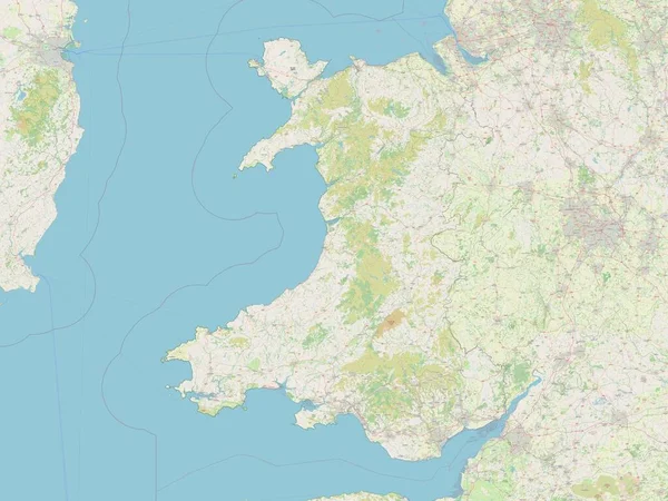 Gales Región Del Reino Unido Mapa Calle Abierto — Foto de Stock