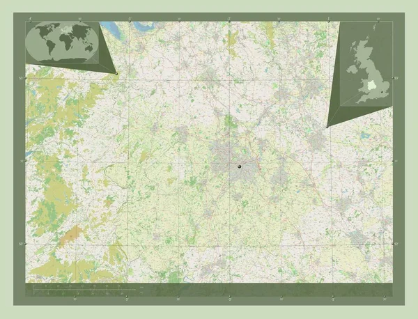 West Midlands Región Del Reino Unido Open Street Map Mapas —  Fotos de Stock