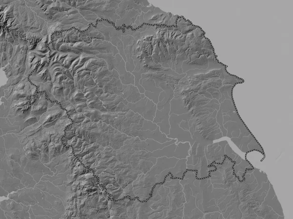 Yorkshire Humber Region Spojeného Království Bilevel Elevační Mapa Jezery Řekami — Stock fotografie