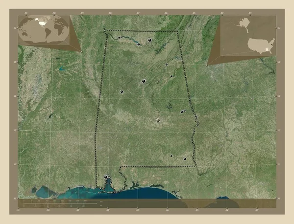 Алабама Штат Соединенные Штаты Америки Спутниковая Карта Высокого Разрешения Места — стоковое фото