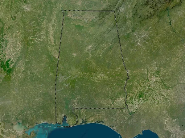 Alabama Estado Dos Estados Unidos América Mapa Satélite Baixa Resolução — Fotografia de Stock