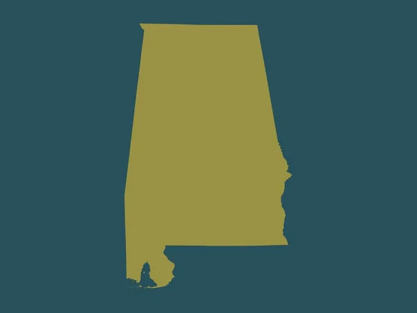 Alabama Amerikai Egyesült Államok Állam Szilárd Szín Alakja — Stock Fotó
