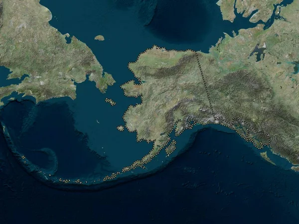 Alaska State United States America High Resolution Satellite Map — Stock Photo, Image