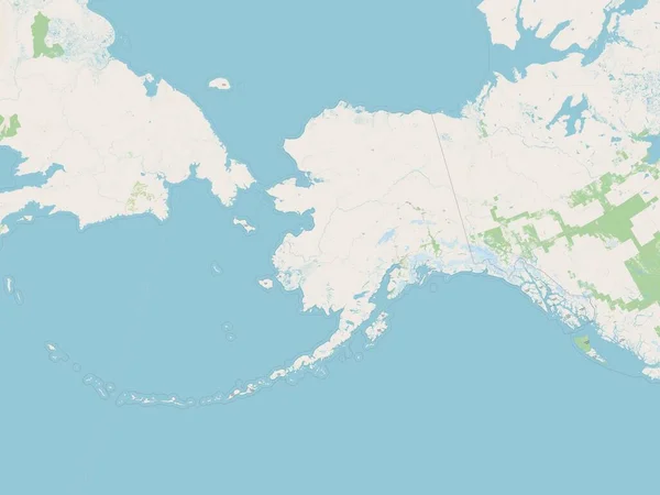 Alaska Stato Degli Stati Uniti America Mappa Stradale Aperta — Foto Stock