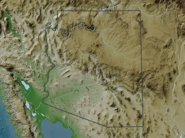Arizona Bundesstaat Der Vereinigten Staaten Von Amerika Höhenkarte Wiki Stil — Stockfoto