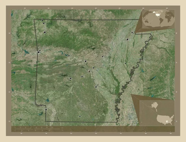 Arkansas Stát Spojené Státy Americké Satelitní Mapa Vysokým Rozlišením Umístění — Stock fotografie