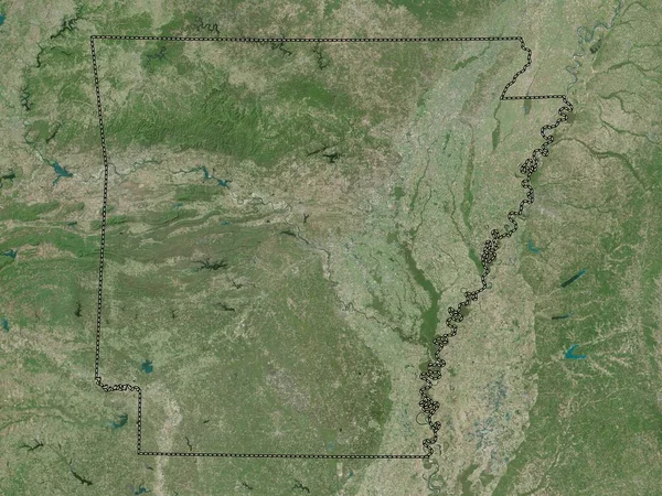 Arkansas Estado Dos Estados Unidos América Mapa Satélite Alta Resolução — Fotografia de Stock