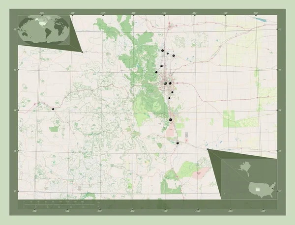 Colorado Verenigde Staten Van Amerika Open Plattegrond Locaties Van Grote — Stockfoto